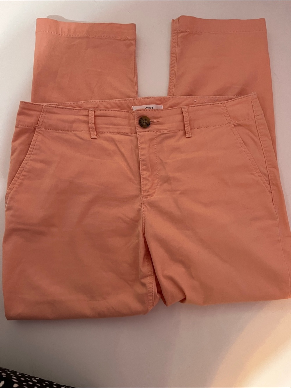 LOFT Women’s Light Coral Peach 98% Cotton Pants Size 8